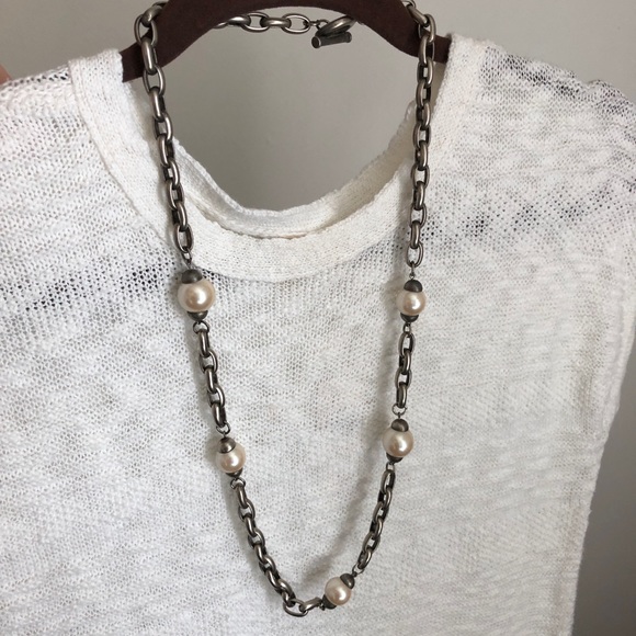 Givenchy Silvertone faux pearl necklace - Picture 1 of 4